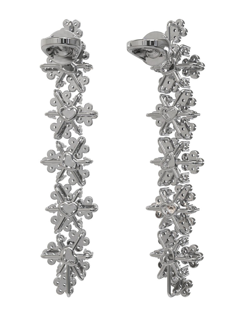 Серьги из белого золота c бриллиантами