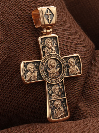 Крест из красного золота 585 пробы