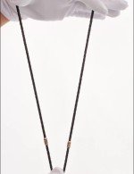 Гайтан из золота c кожаным шнурком