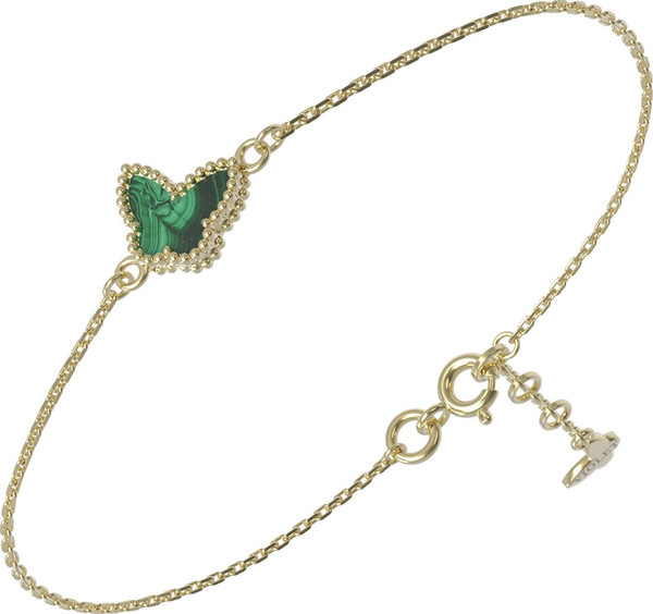 Браслет из лимонного золота 585 пробы c малахитом