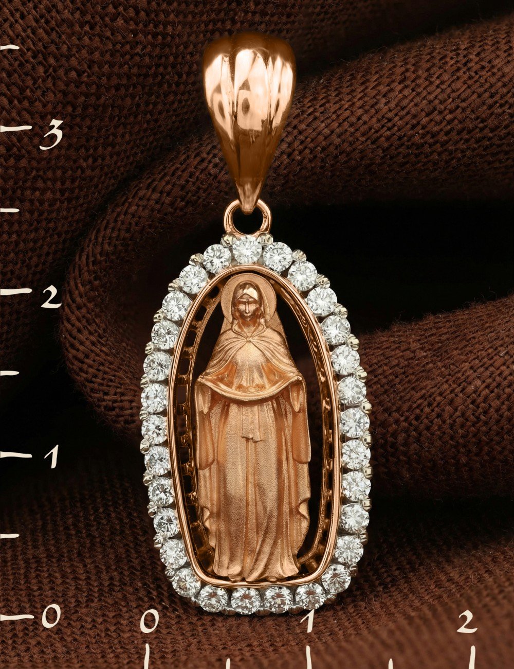 Образок из золота c бриллиантами