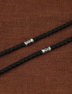 Шнурок шёлковый из белого золота c шёлковым шнурком