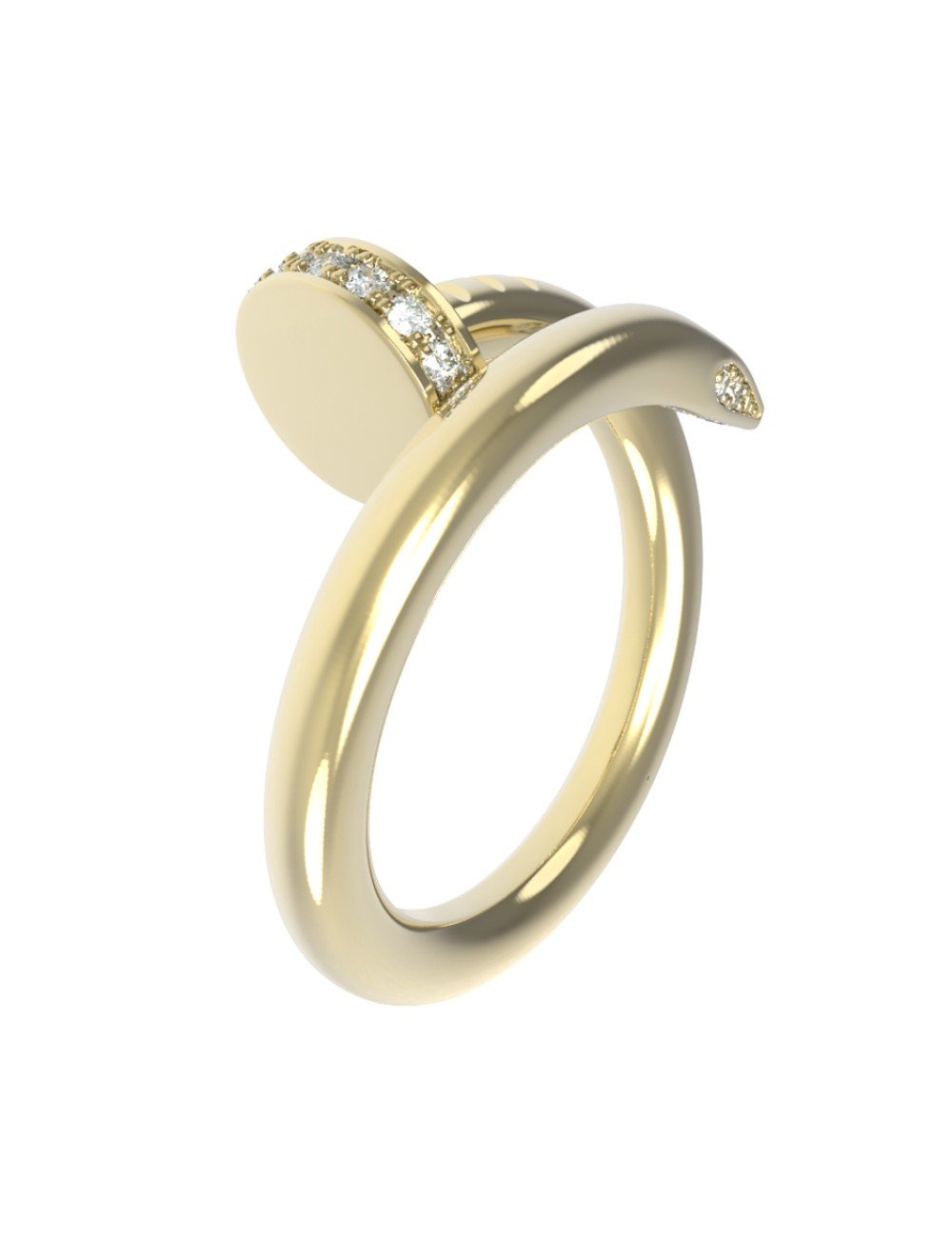 Кольцо из лимонного золота c бриллиантами