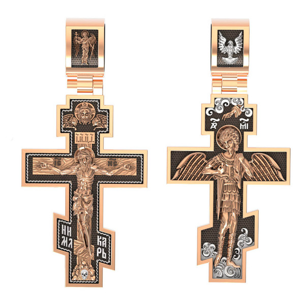 Крест из красного золота 585 пробы