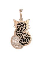 Подвеска из золота c эмалью, ониксом и перламутром