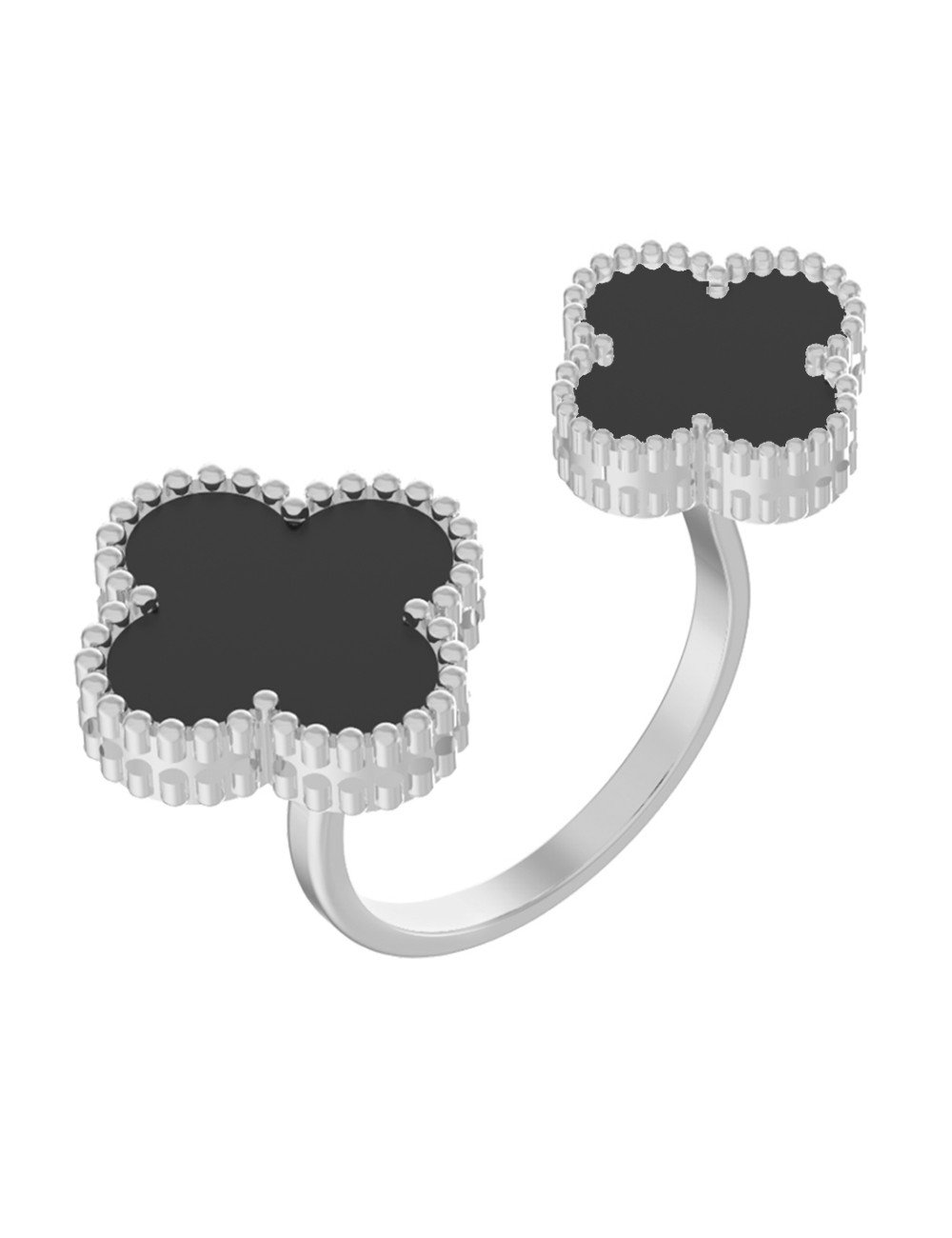 Кольцо из белого золота c ониксом