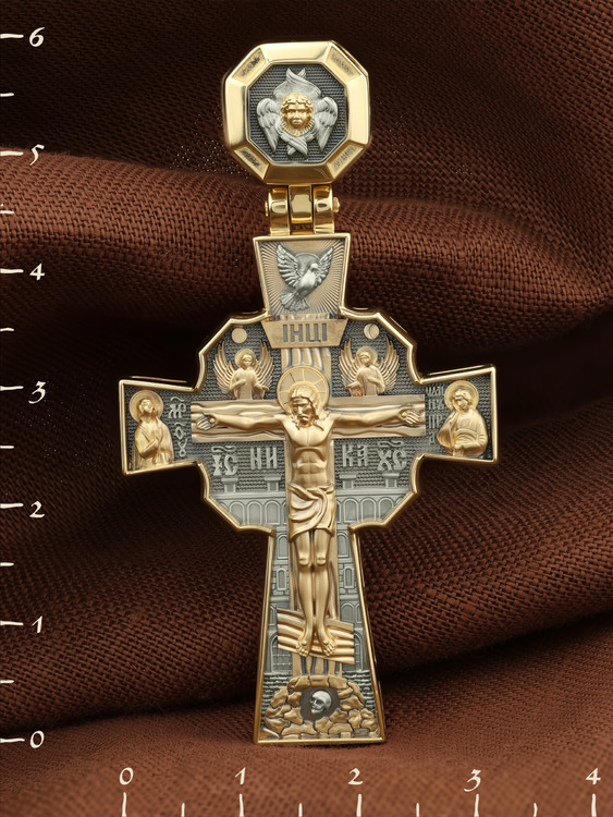 Крест из лимонного золота 585 пробы