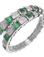 Браслет из белого золота c бриллиантами и малахитом