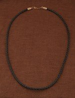 Гайтан из золота c кожаным шнурком