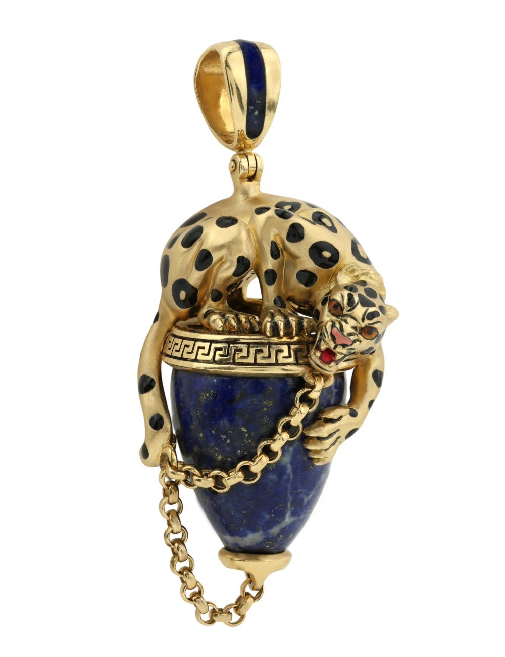 Подвеска из лимонного золота c эмалью и лазуритом