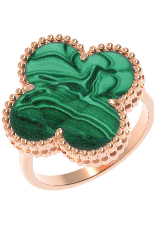 Кольцо из золота c малахитом