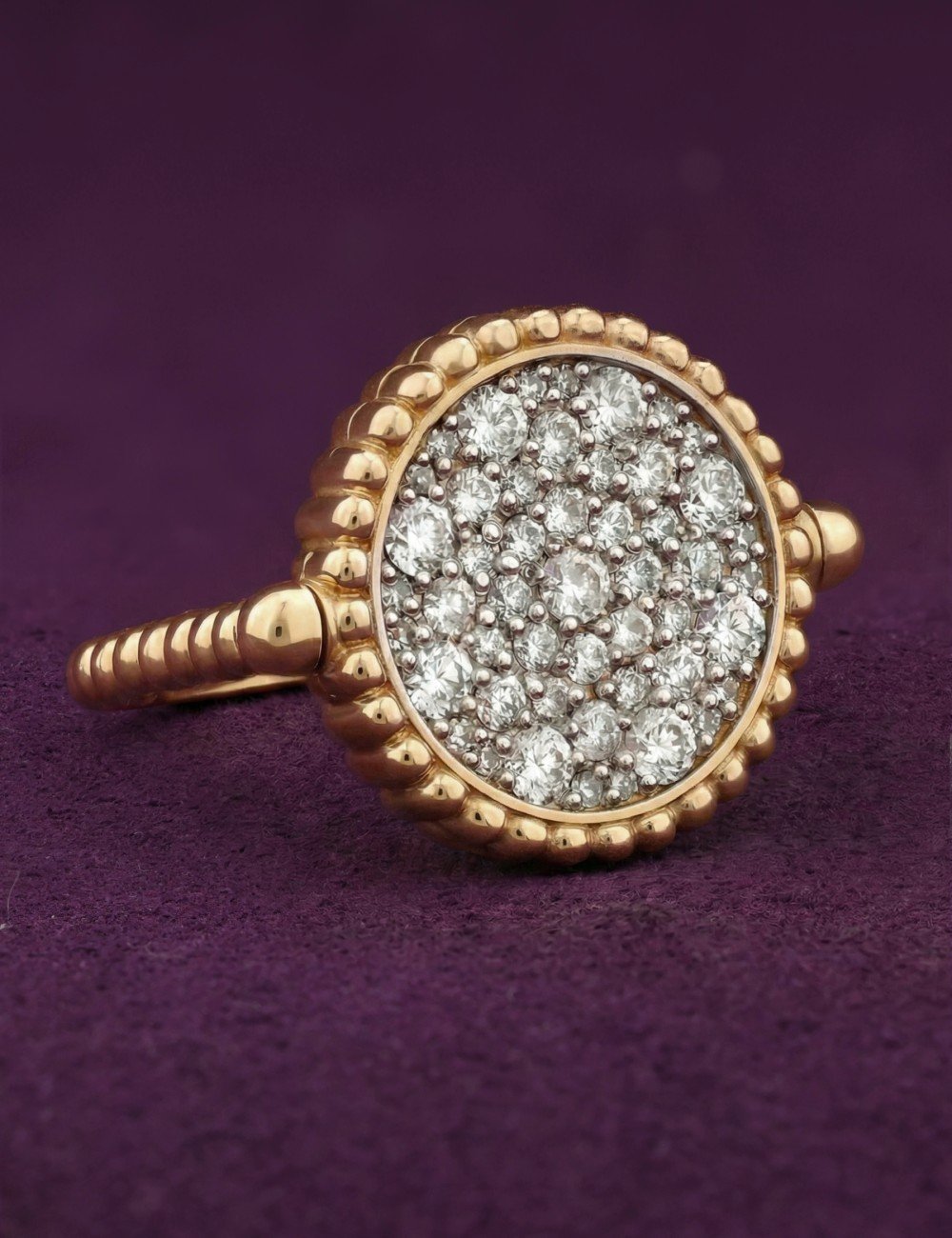 Кольцо из лимонного золота c бриллиантами