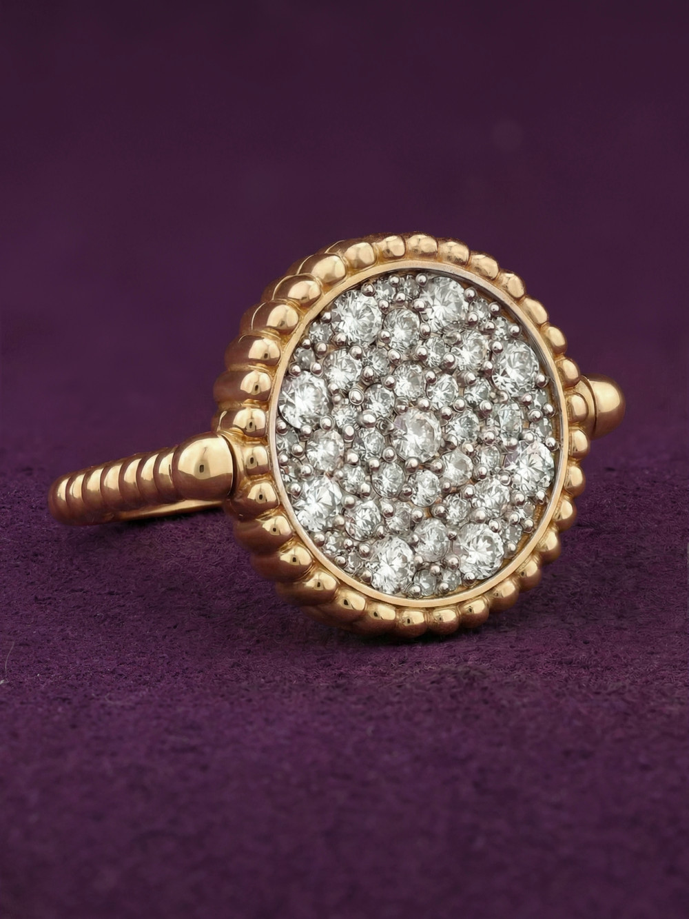 Кольцо из лимонного золота 585 пробы c бриллиантами