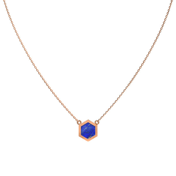 Колье из красного золота 585 пробы c лазуритом