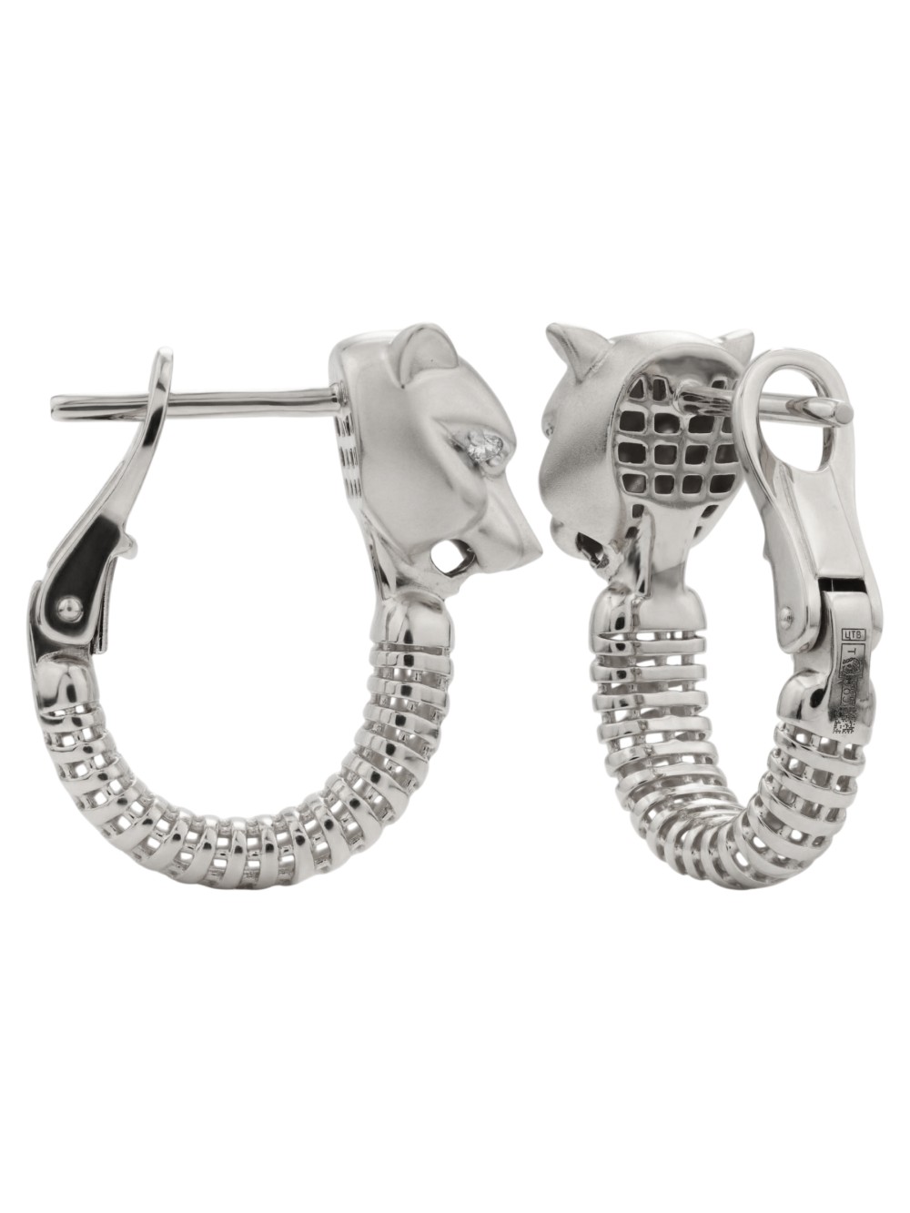 Серьги из белого золота 585 пробы c бриллиантами