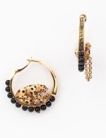 Серьги из золота c эмалью и ониксом