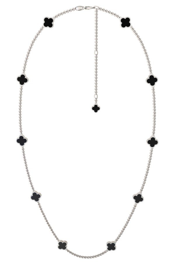 Колье из белого золота c ониксом