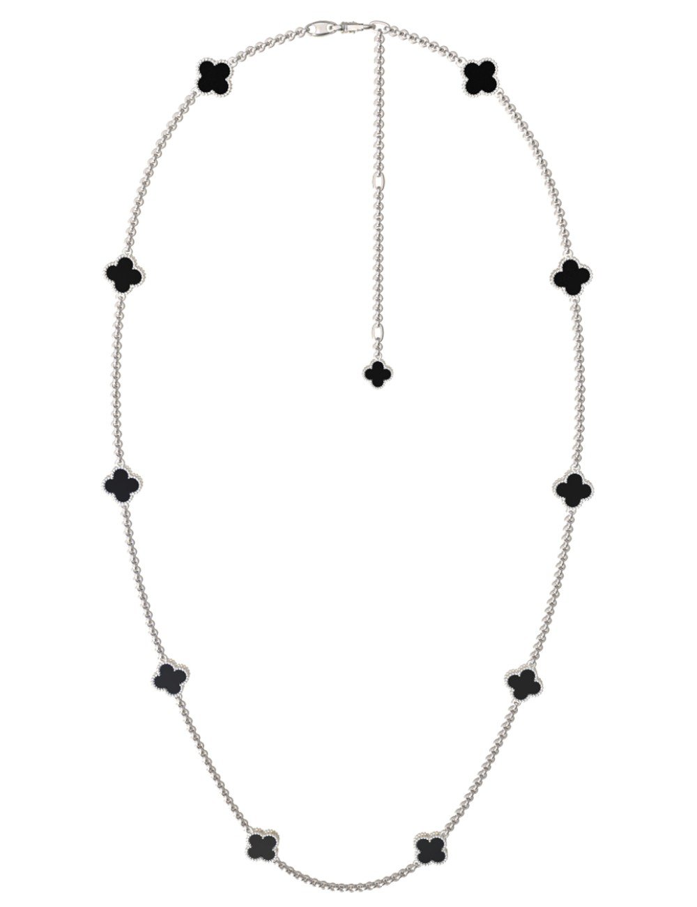 Колье из белого золота c ониксом