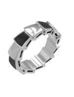 Кольцо из белого золота c ониксом