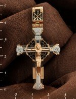 Крест из золота c эмалью и эбеновым деревом