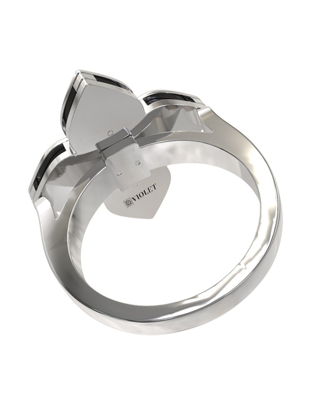 Кольцо из белого золота c бриллиантами и ониксом