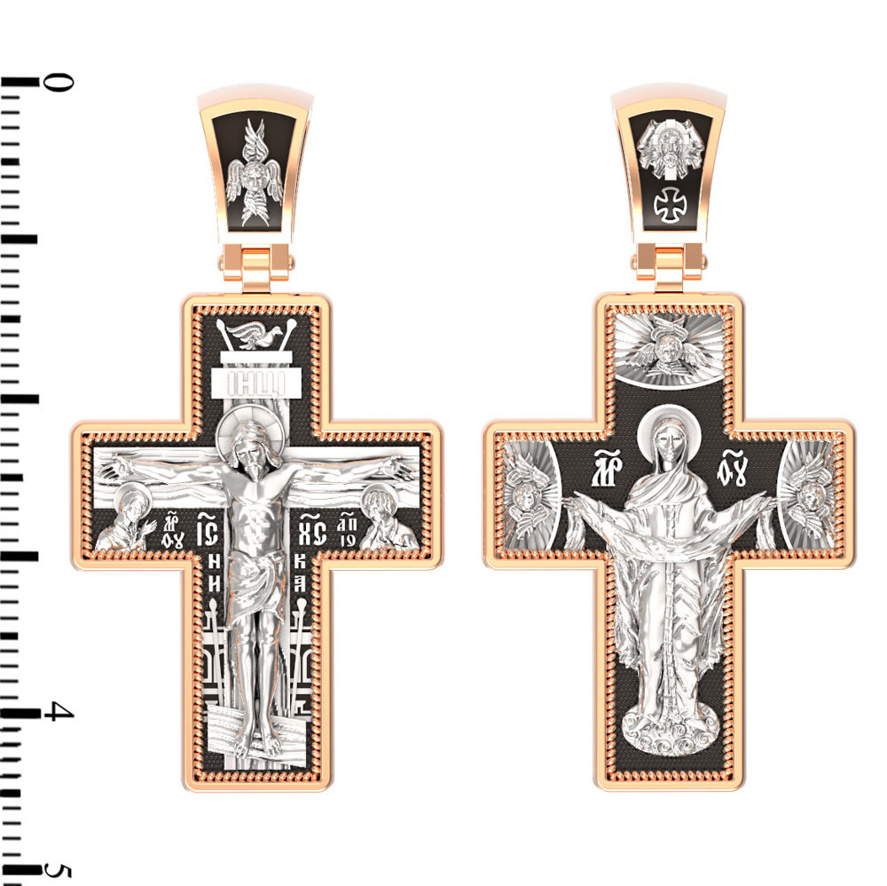 Крест из красного золота 585 пробы