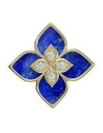 Кольцо из лимонного золота c бриллиантами и лазуритом