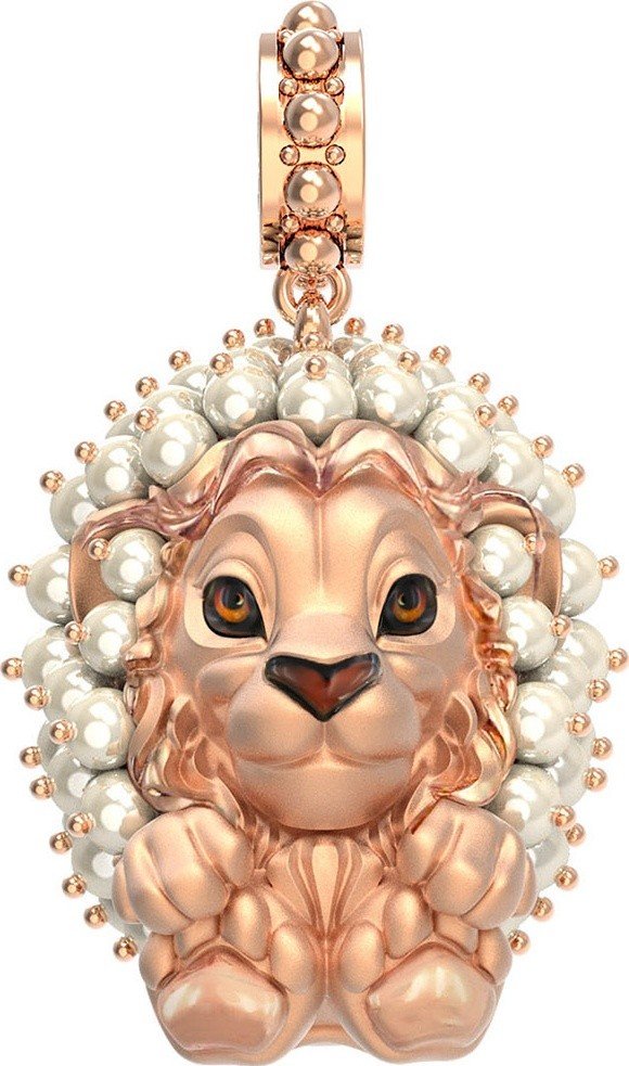 Подвеска из золота c эмалью и жемчугом