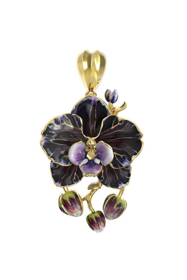 Подвеска из лимонного золота c эмалью