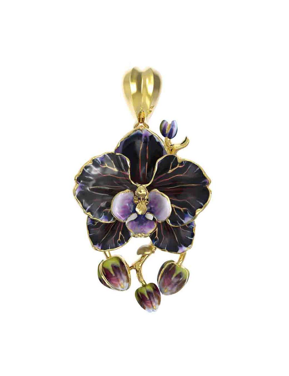 Подвеска из лимонного золота c эмалью