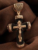 Крест из золота c эбеновым деревом