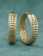 Серьги из лимонного золота 585 пробы c бриллиантами и рубином