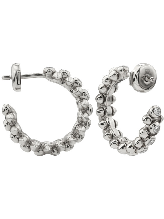 Серьги из белого золота 585 пробы c бриллиантами