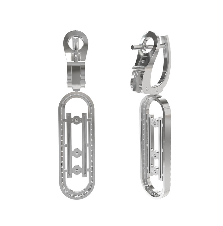 Серьги из белого золота 585 пробы c бриллиантами