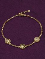 Браслет из лимонного золота c бриллиантами, малахитом и перламутром