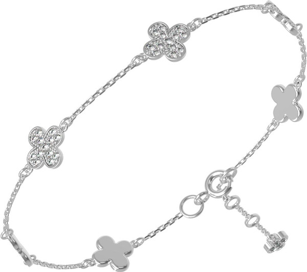 Браслет из белого золота 585 пробы c бриллиантами