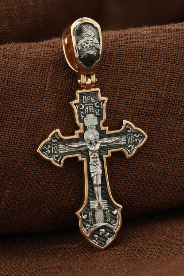 Крест из красного золота 585 пробы