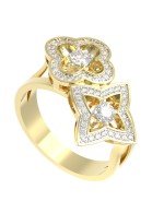 Кольцо из лимонного золота c бриллиантами