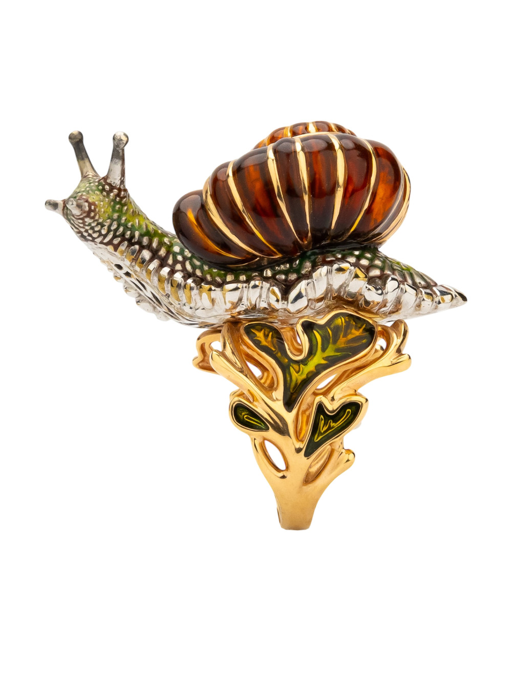 Кольцо из красного золота 585 пробы c эмалью