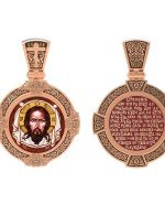 Образок из золота c эмалью, иконописью и темперой