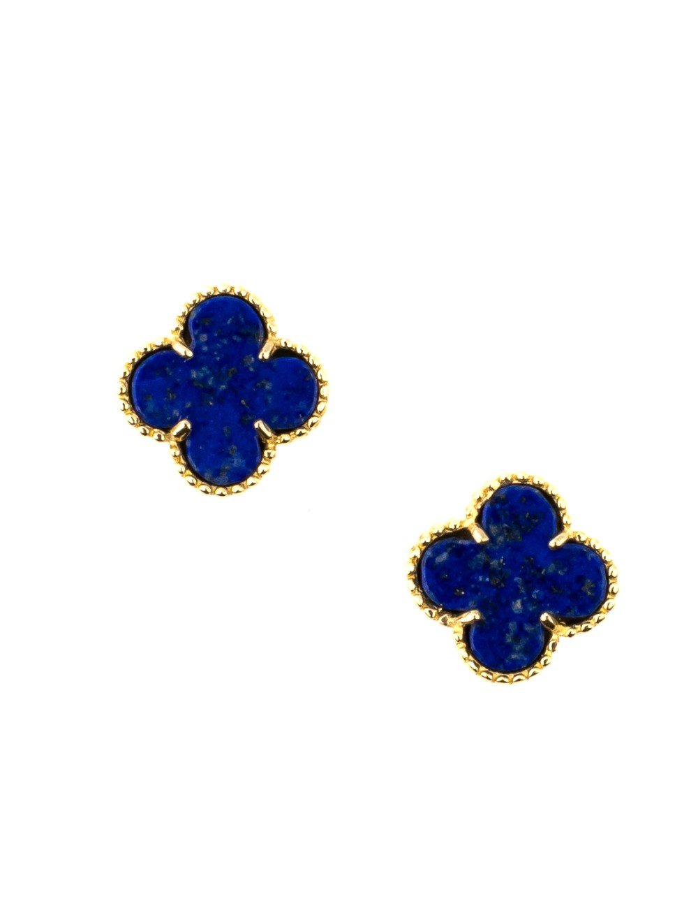 Серьги из лимонного золота c лазуритом