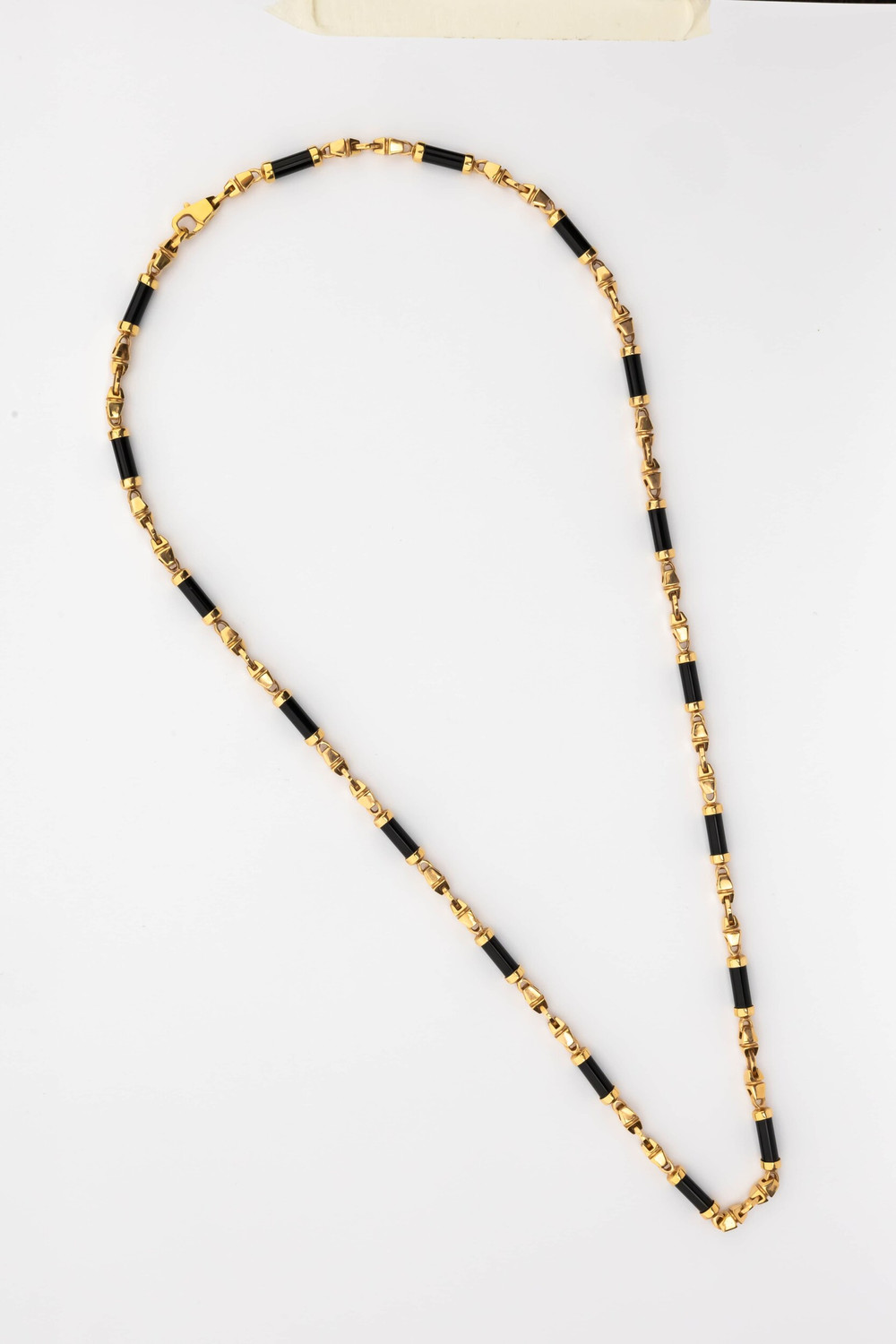 Цепь из красного золота 585 пробы c ониксом