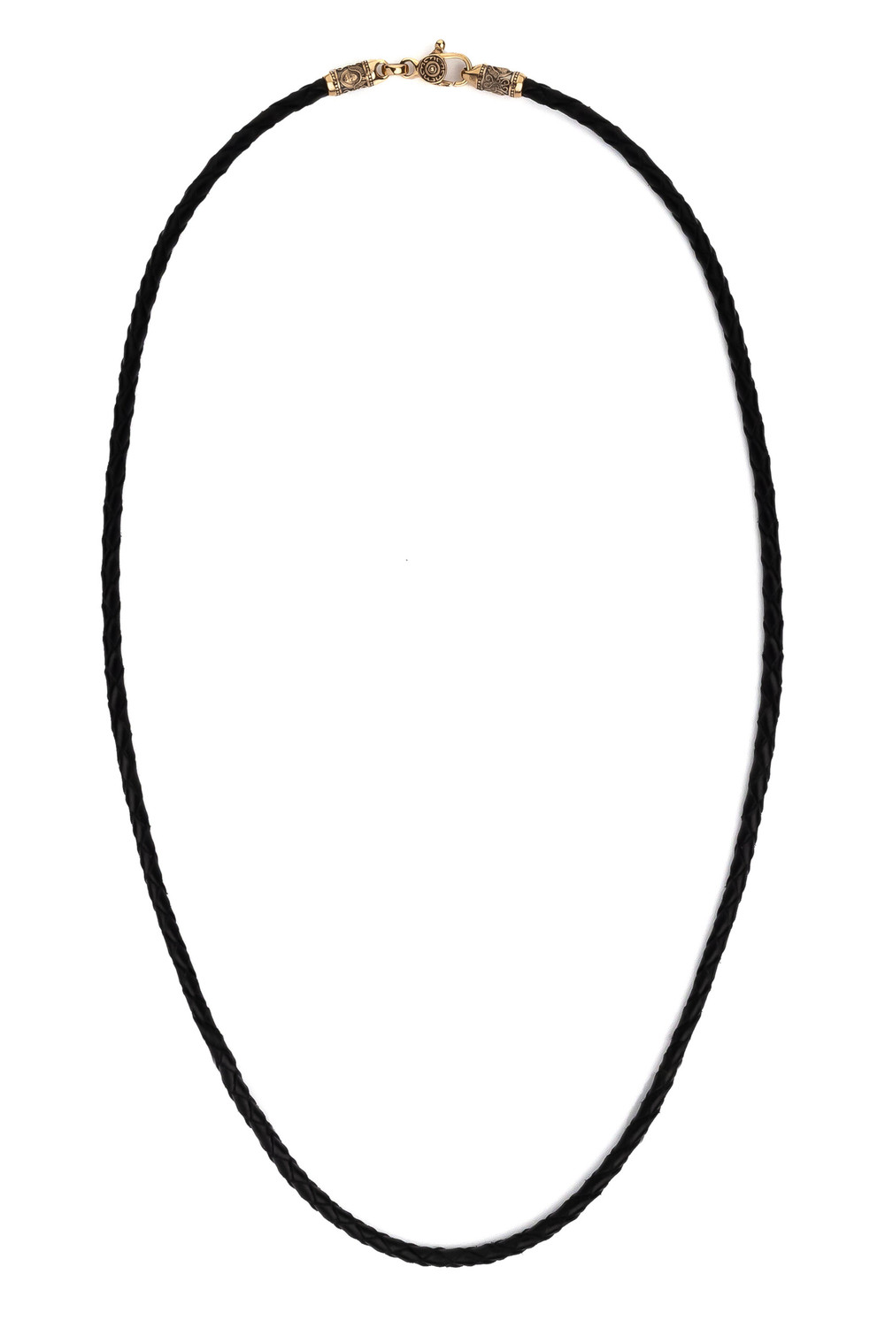 Цепь-шнурок кожа из красного золота 585 пробы c кожаным шнурком