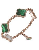 Браслет из золота c малахитом и перламутром