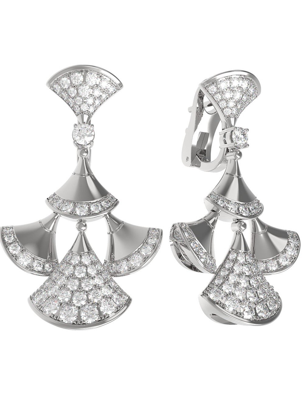 Серьги из белого золота c бриллиантами