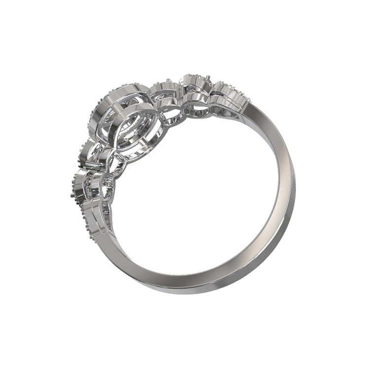 Кольцо из белого золота 585 пробы c бриллиантами