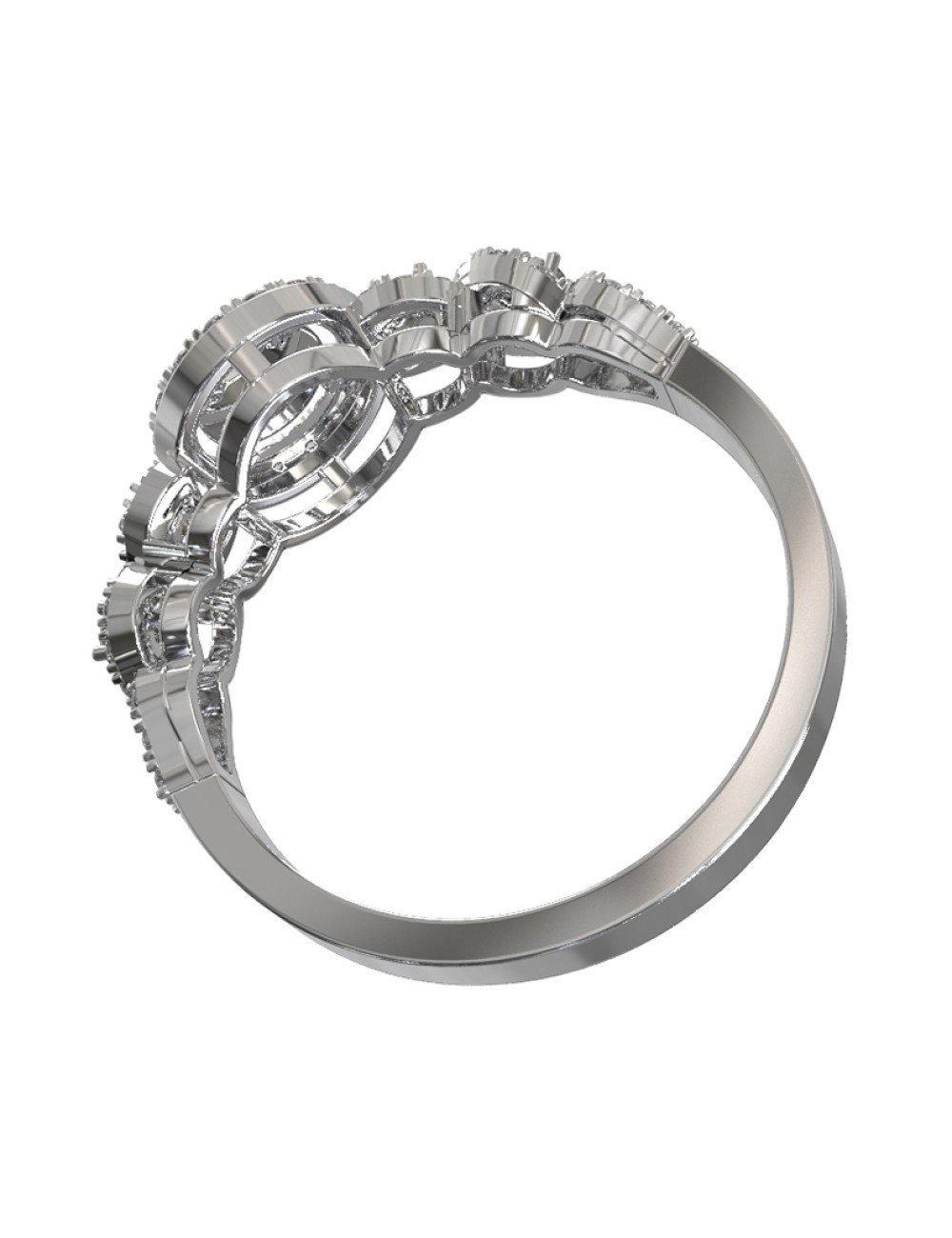 Кольцо из белого золота c бриллиантами