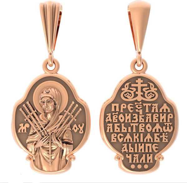 Образок из красного золота 585 пробы