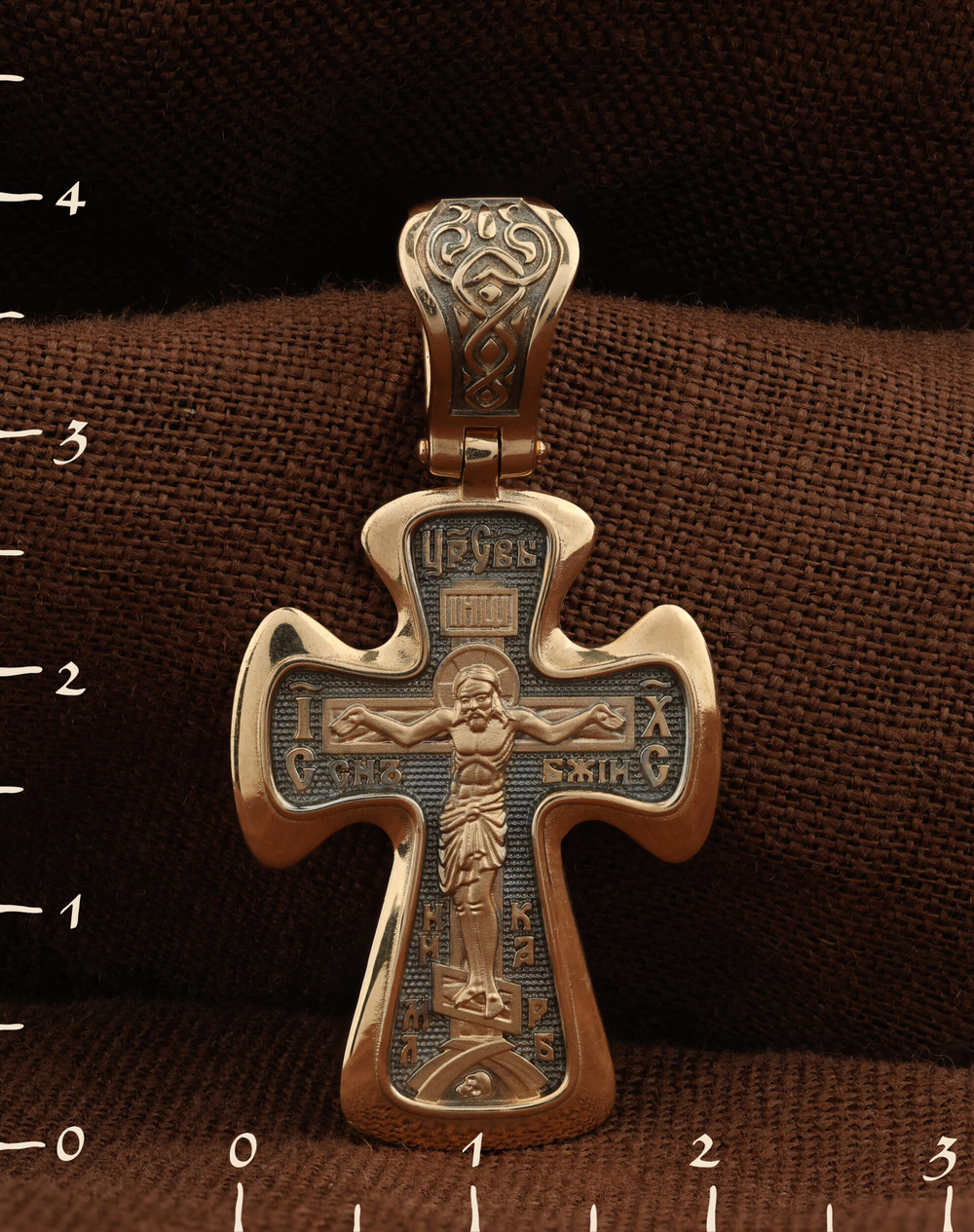 Крест из красного золота 585 пробы