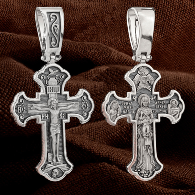 Крест из белого золота 585 пробы